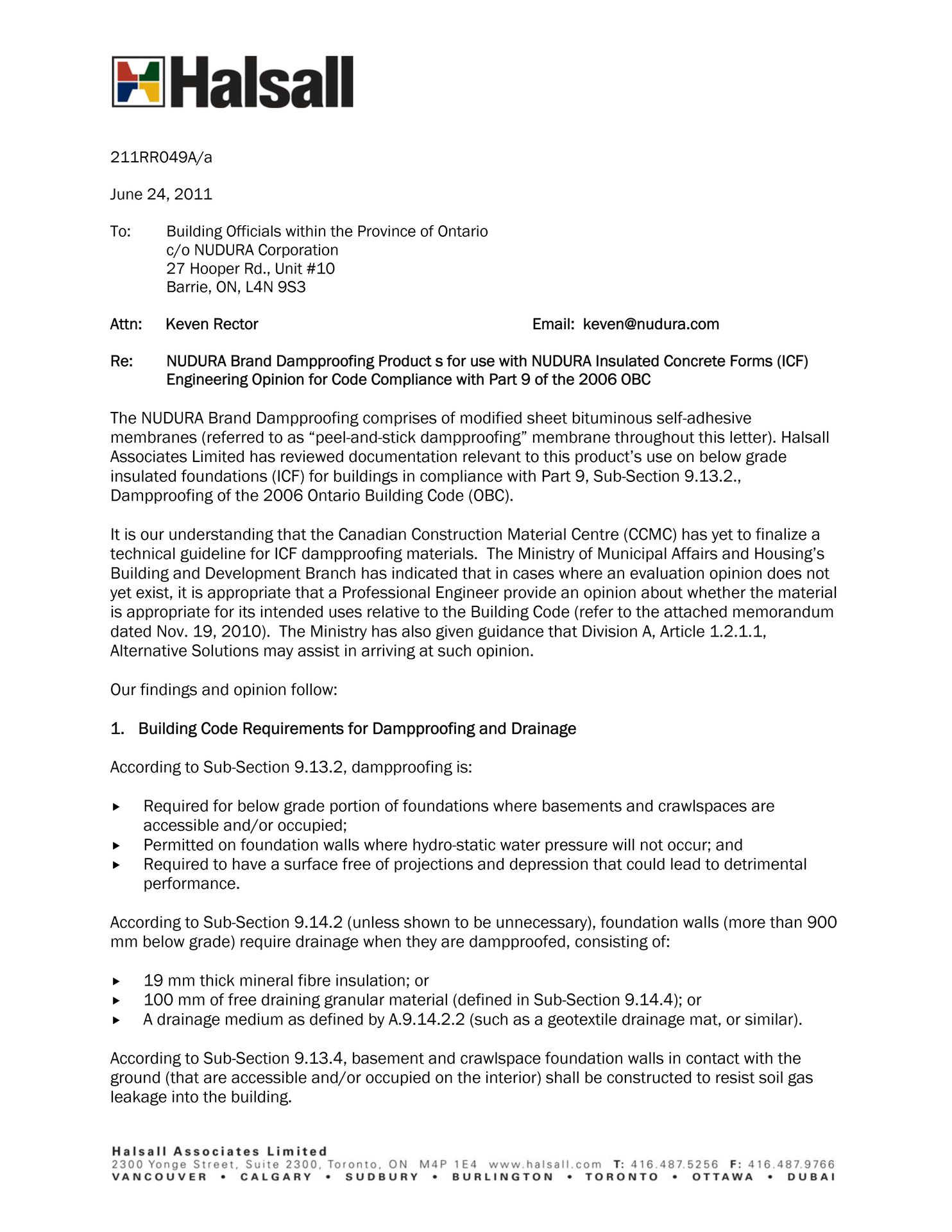 Code compliance report cover